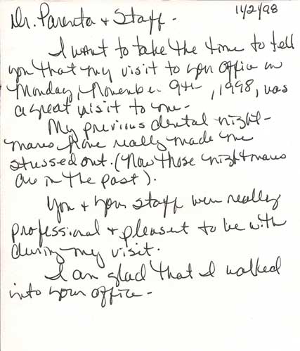 patient testimonial
